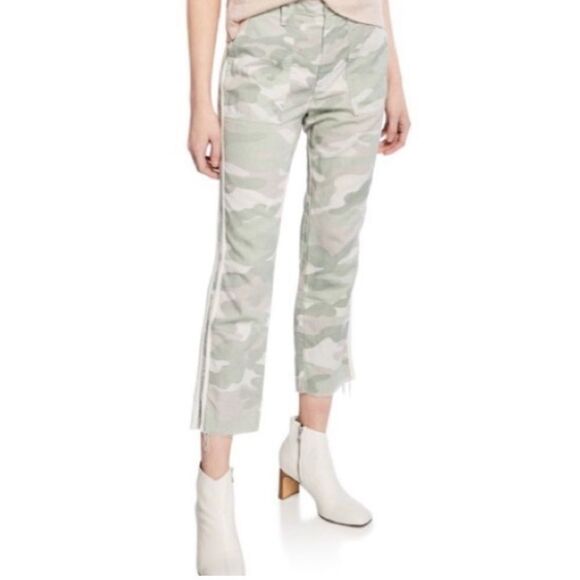 MOTHER the shaker crop desert print fray camo stripe pants 24 - Picture 2 of 11